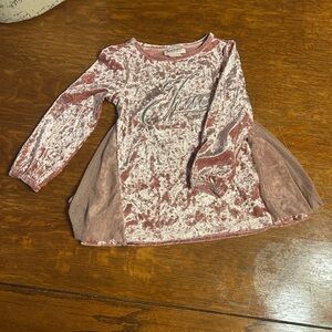Juicy Couture Pink Crushed Velvet Long Sleeve Top 3T